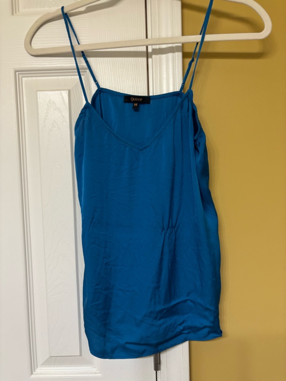 Quince Teal Blue Satin Camisole